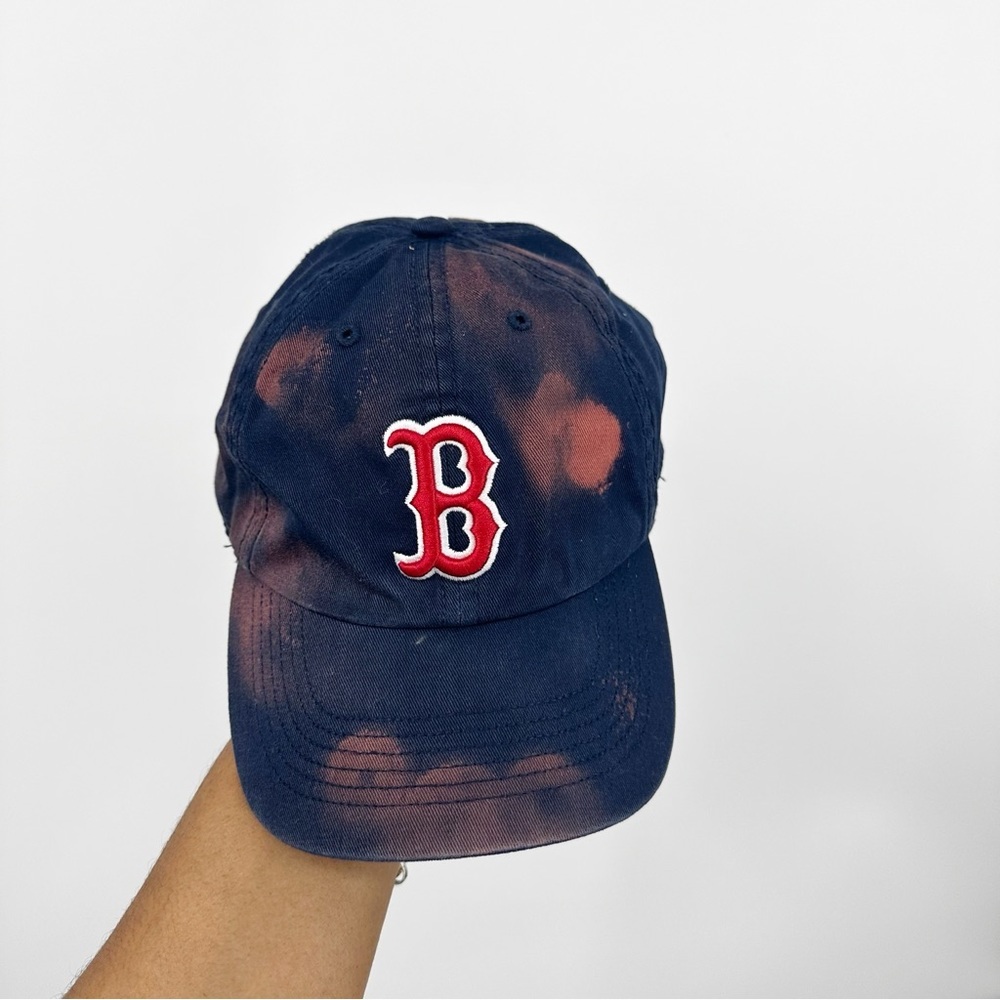 Boston Red Sox Custom Bleach Splatter Dad Hat Size XL